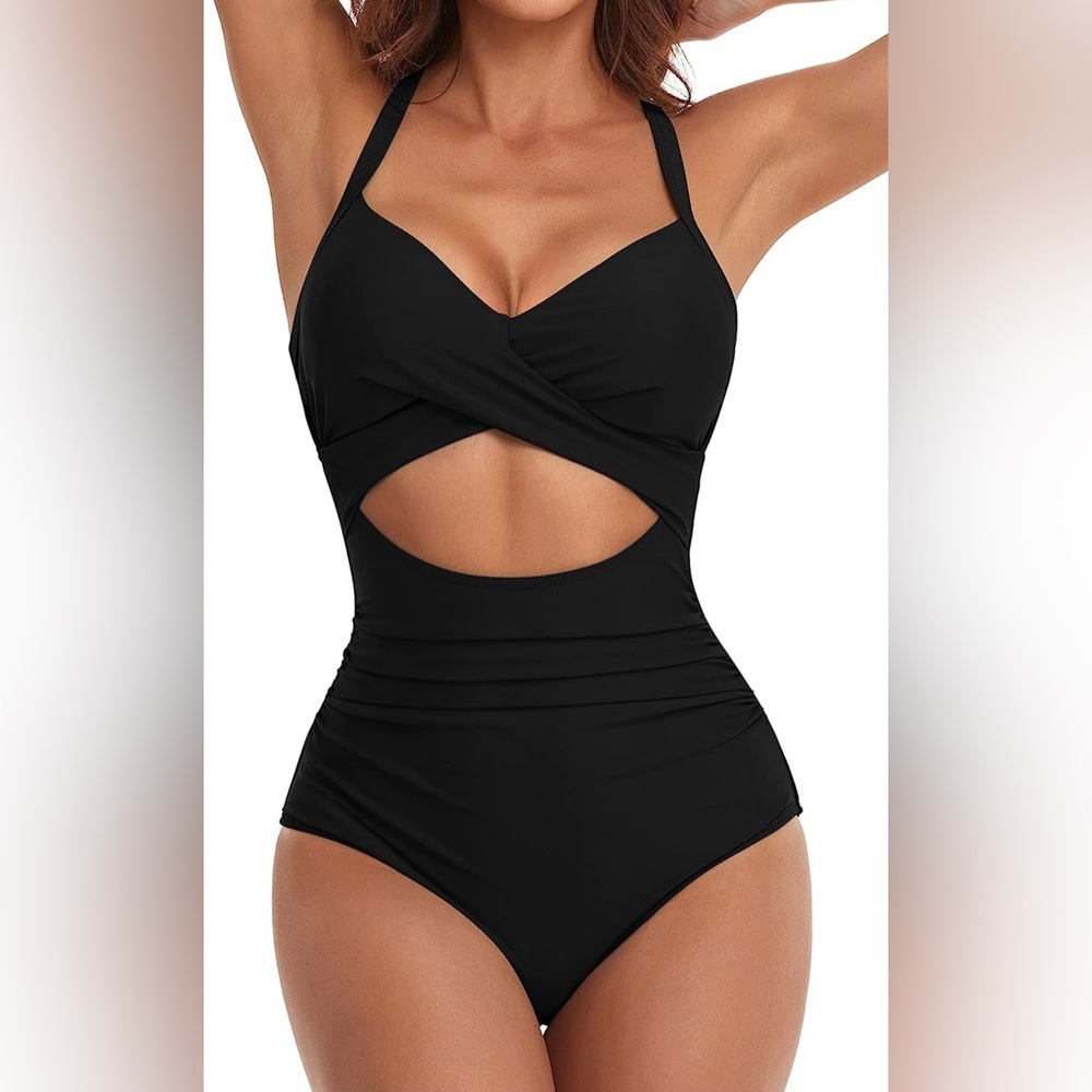 Black Women’s one piece bathing suit! Medium